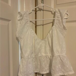 Celebrity Pink White Eyelet Blouse